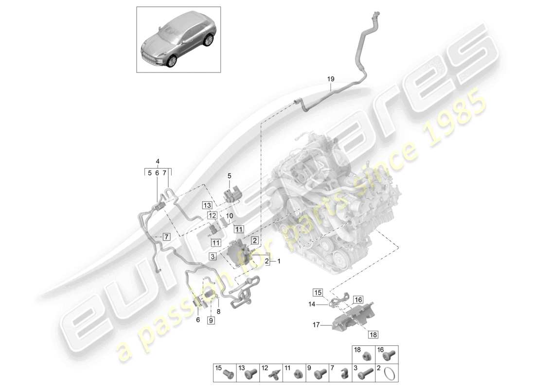 porsche 2021 (macan) vacuum system vacuum pump parts diagram