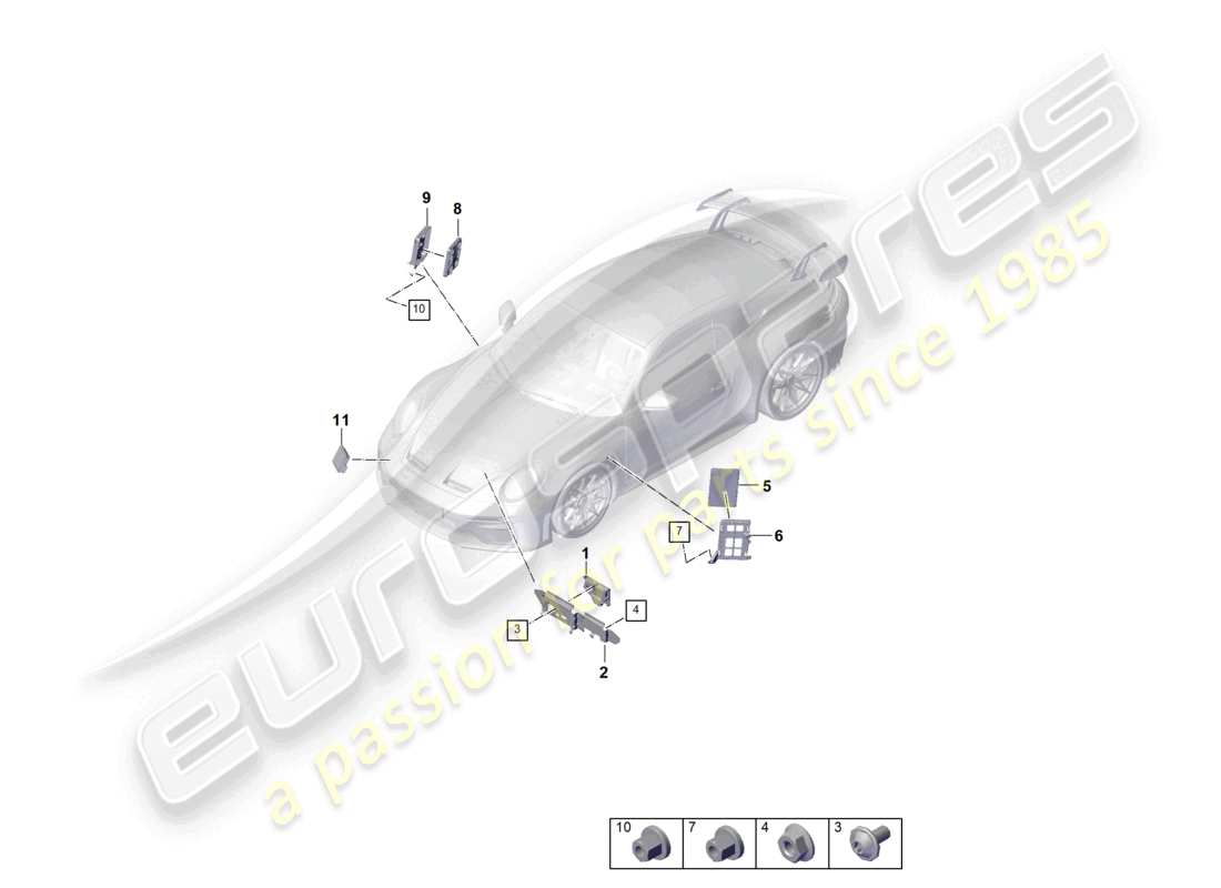 porsche 2026 (992-2 gt3) control units control unit for driver assist systems control unit for thermomanagement control unit (bcm) for conv. system & ob power supply control unit for opening garage door part diagram