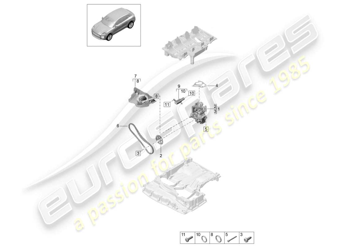 porsche 2021 (macan) oil pump parts diagram