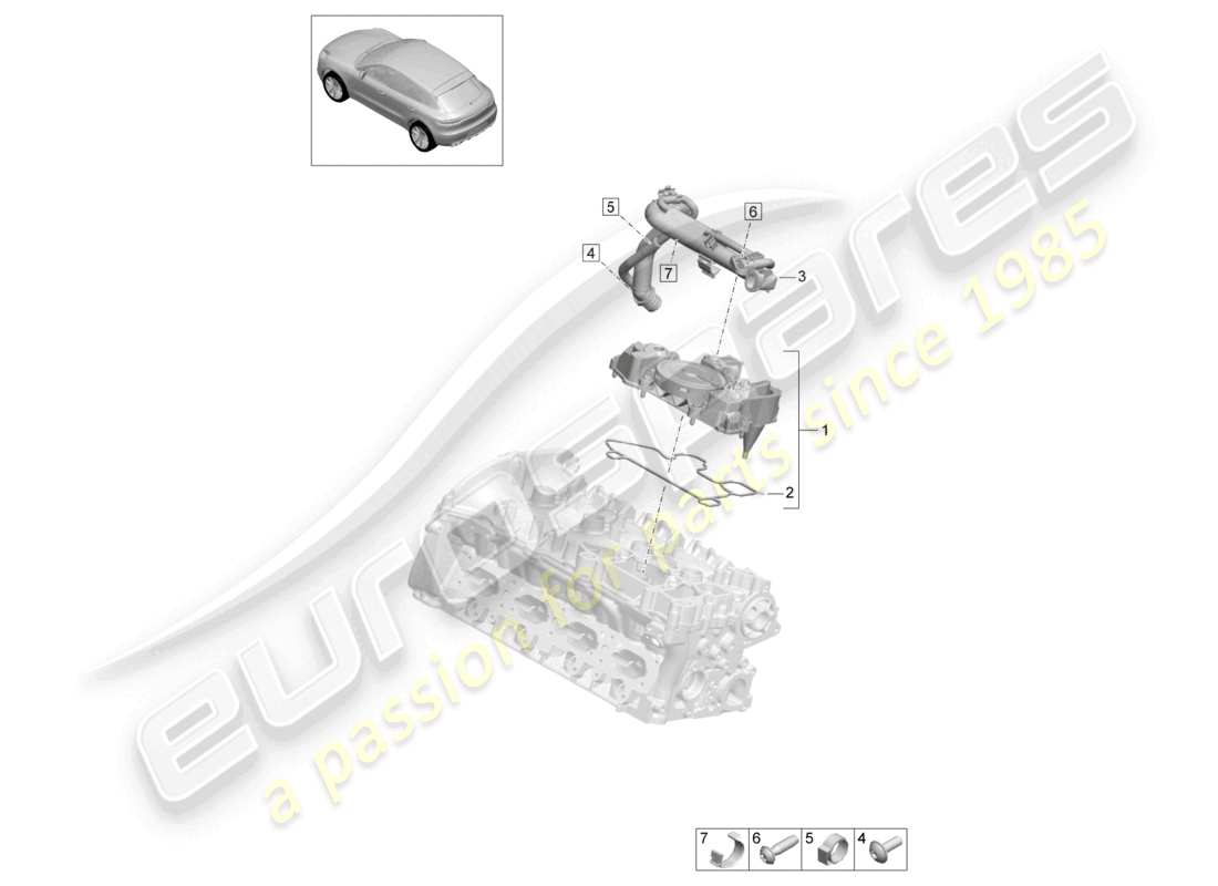 porsche 2025 (macan) oil separator breather line crankcase housing ventilation part diagram