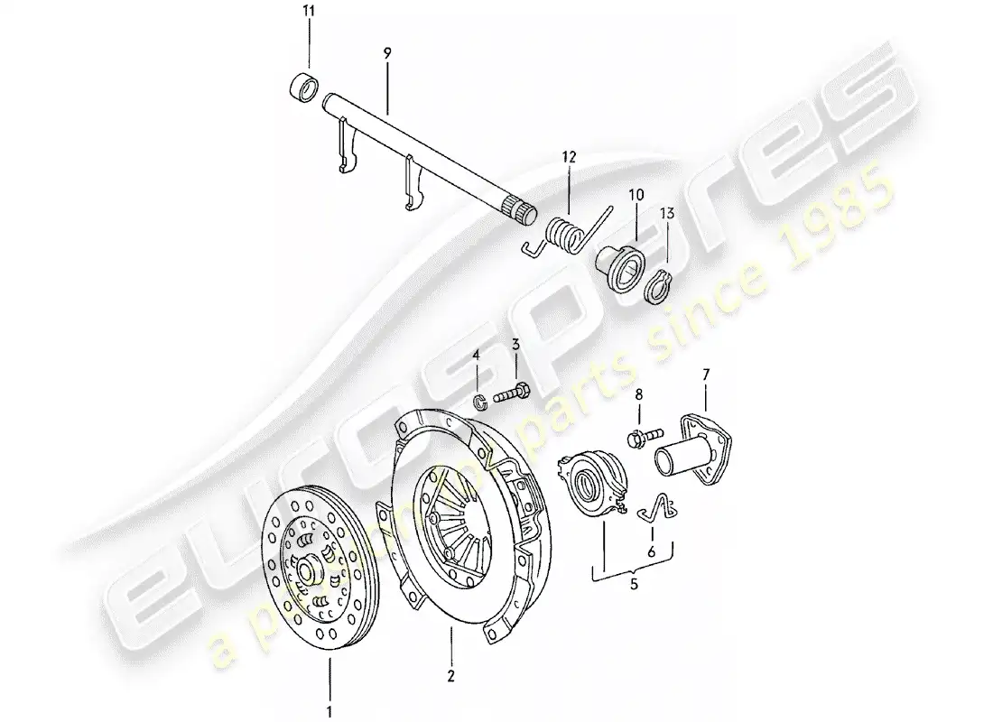 porsche 1980 (924) clutch parts diagram