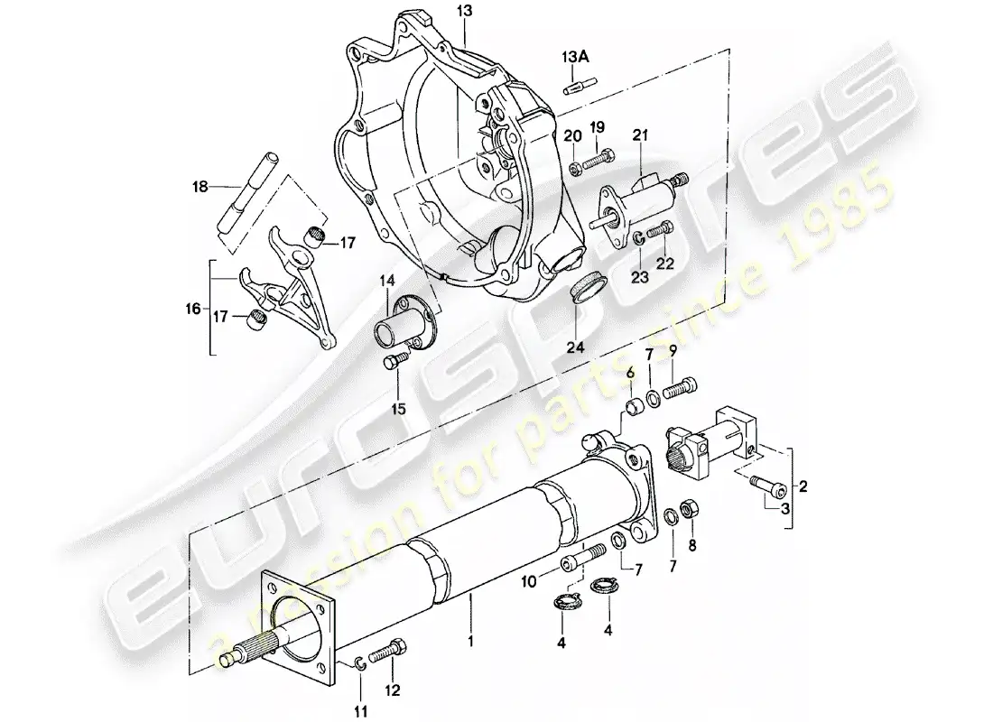 porsche 1980 (924) central tube - manual gearbox - g31.01/02/03 parts diagram