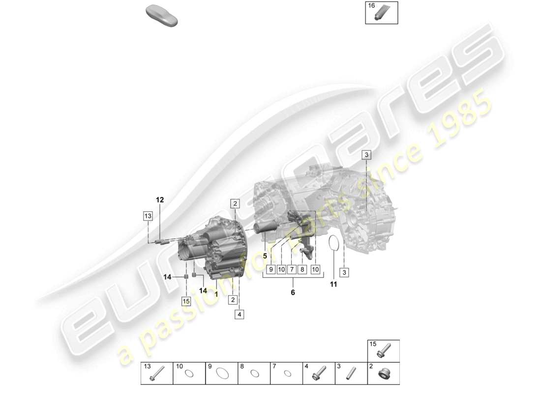 porsche 2025 (macan-e) traction motor for elec. drive macan 4 rear axle macan oil filter element part diagram