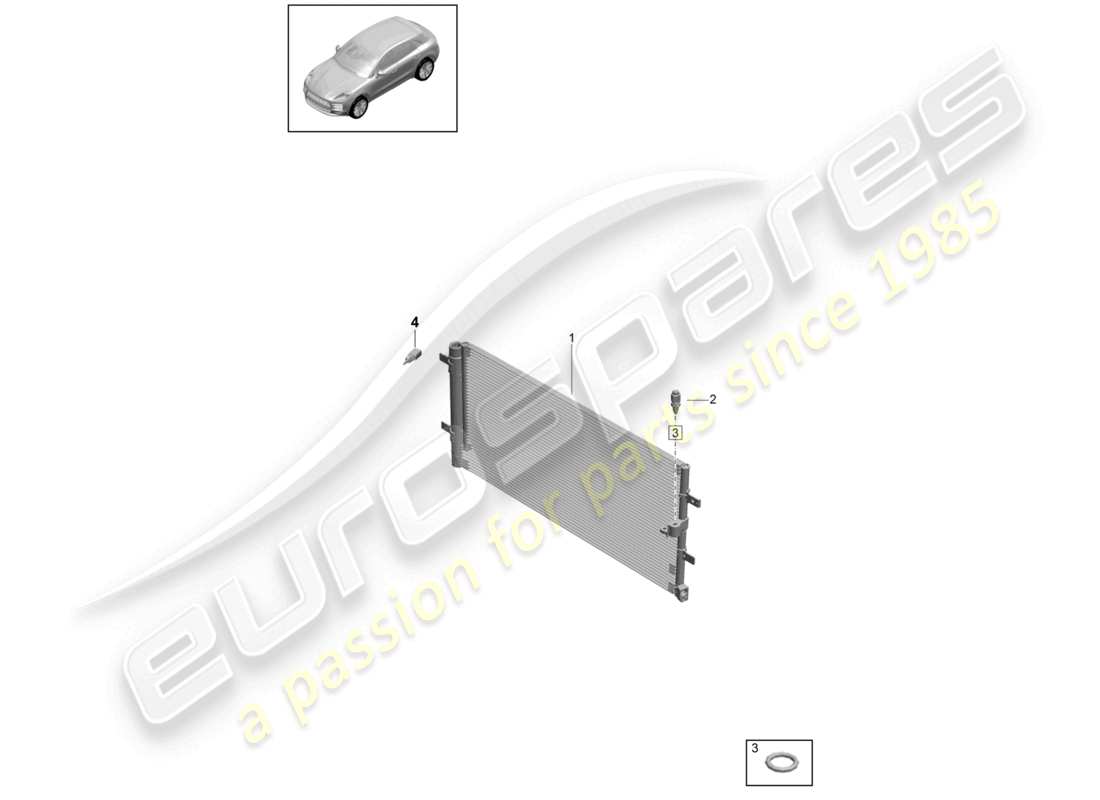 porsche 2021 (macan) condenser air conditioning parts diagram