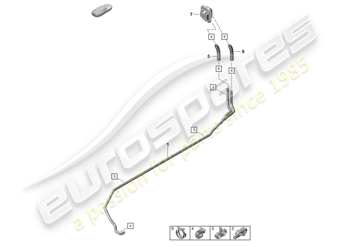 porsche 2023 (718 boxster spyder) heater supply pipe return line part diagram