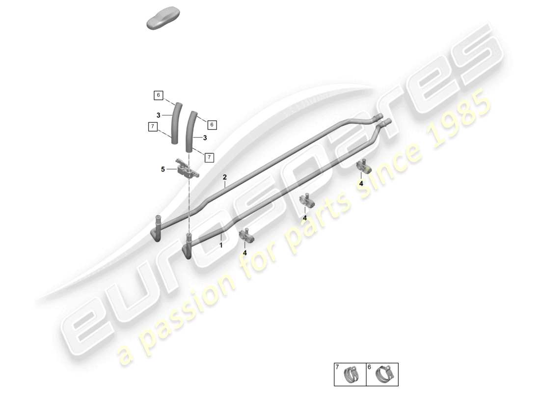 porsche 2026 (992-2 gt3) heating, air cond. system tunnel coolant pipe part diagram