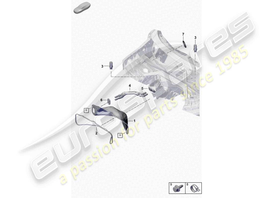 porsche 2026 (cayenne e3 pa) heater water box part diagram