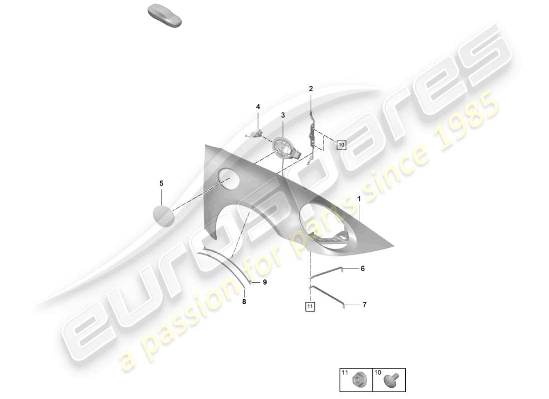 porsche 2024 (992-2 gt3/rs/st) wing part diagram