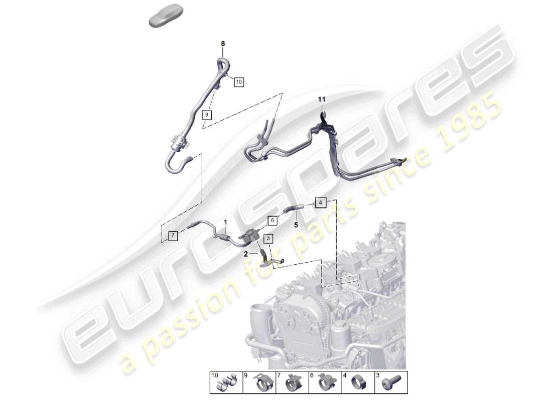porsche 2025 (cayenne e3 pa) breather line tank ventilation part diagram