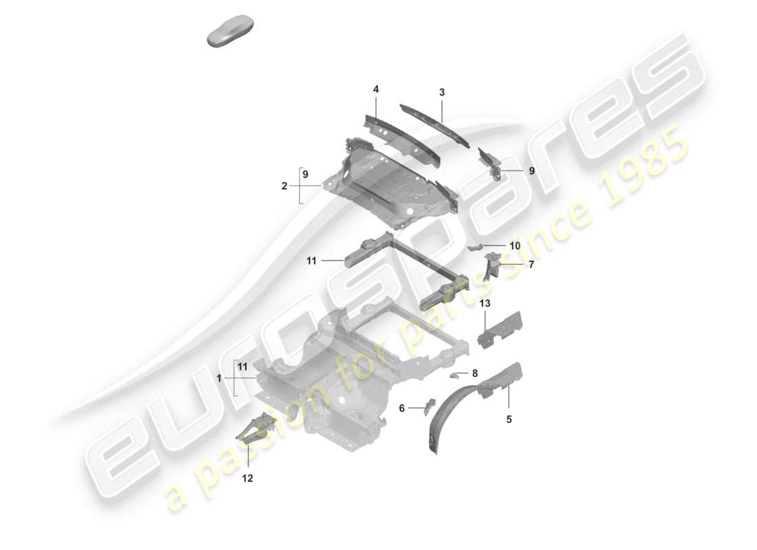 porsche 2021 (992-1 turbo / s) rear end cabriolet part diagram