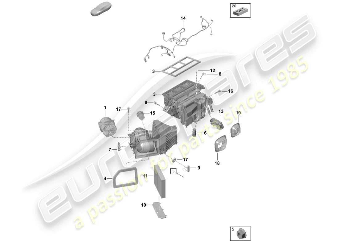 porsche 2023 (718 cayman gt4) air con. service device and individual parts part diagram