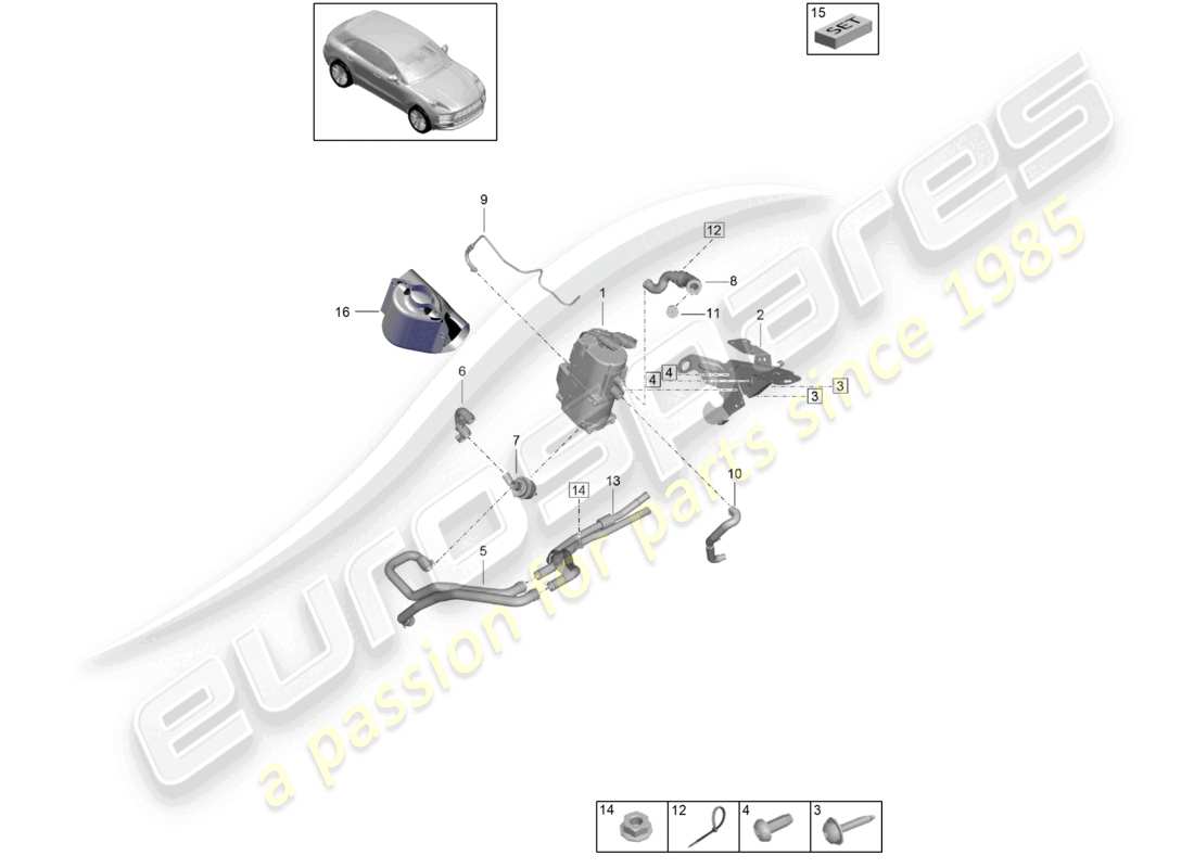 porsche 2021 (macan) auxiliary heater accessories parts diagram