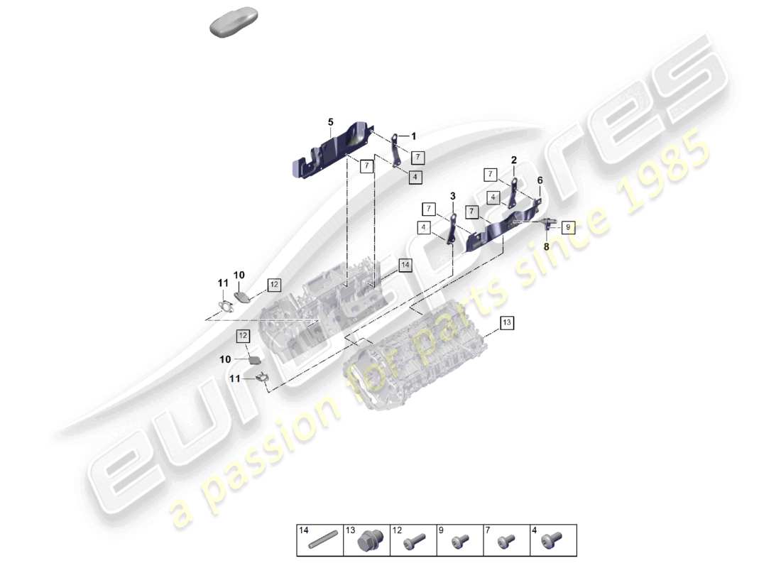 porsche 2026 (cayenne e3 pa) cylinder head accessories part diagram