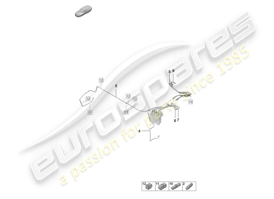 porsche 2021 (992-1) brake line front front end parts diagram