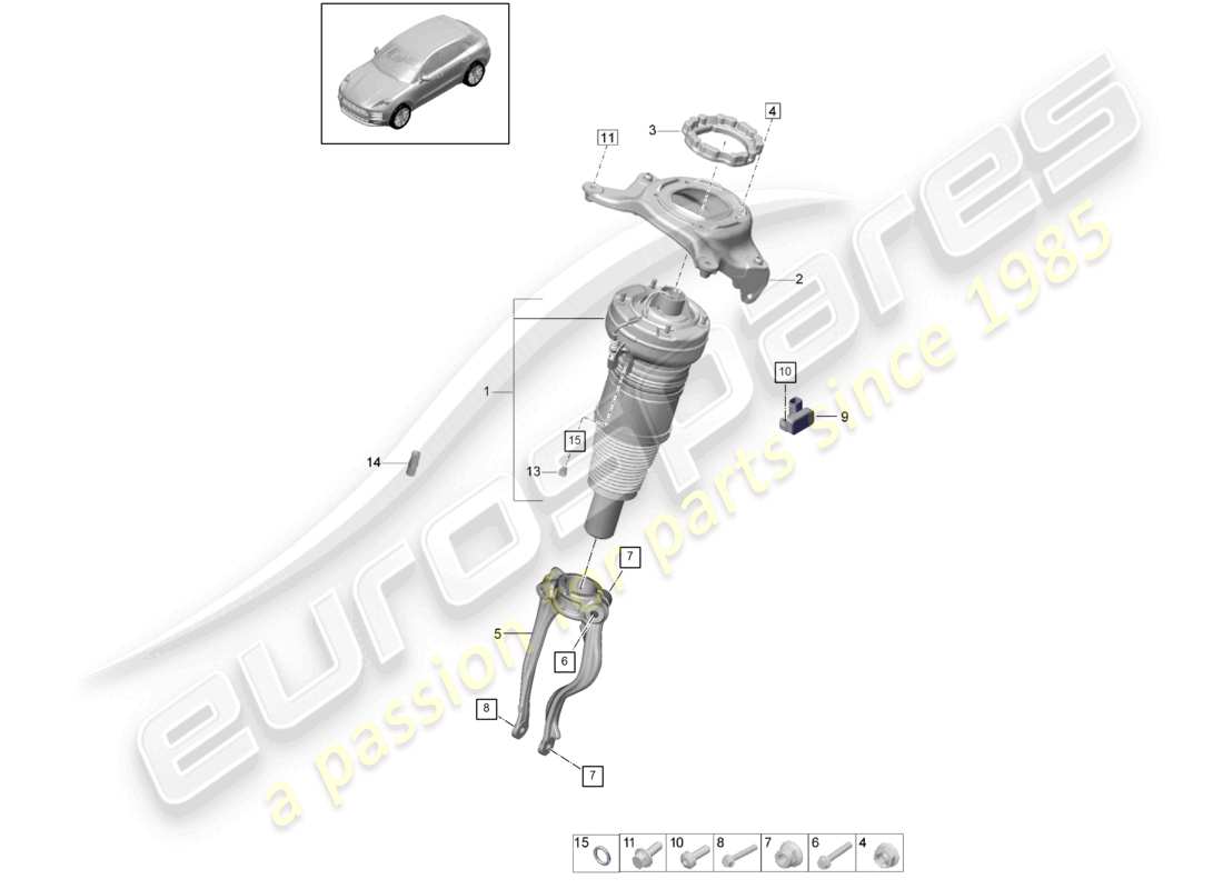 porsche 2021 (macan) air suspension parts diagram