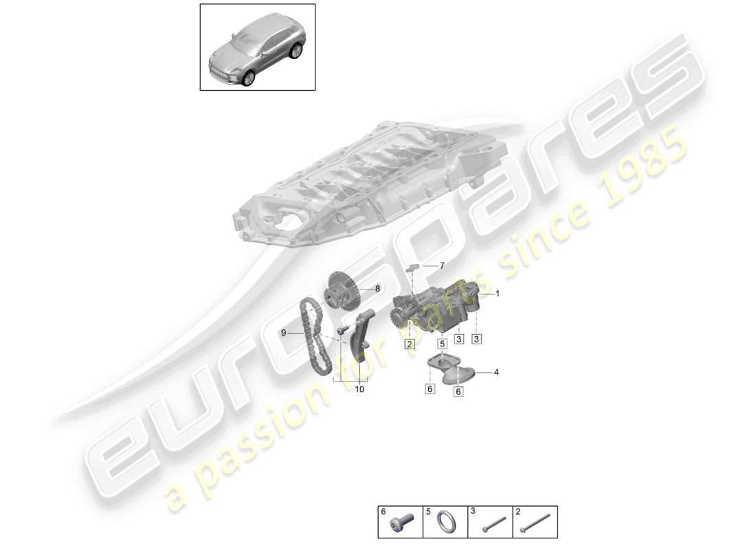 porsche 2021 (macan) oil pump parts diagram