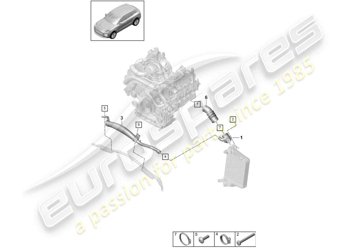 VIEW PARTS DIAGRAMS FROM THE PORSCHE MACAN PARTS CATALOGUE a part diagram from the porsche macan parts catalogue