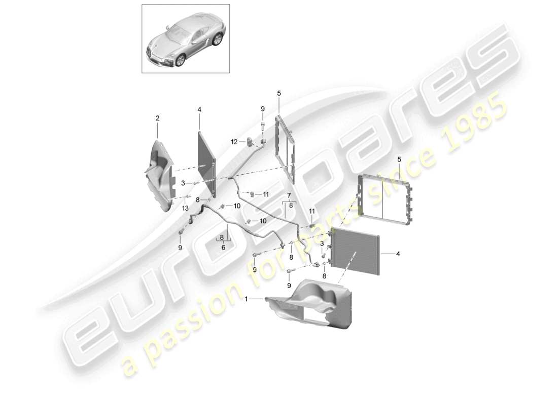 a part diagram from the porsche 2023 (718 cayman) parts catalogue