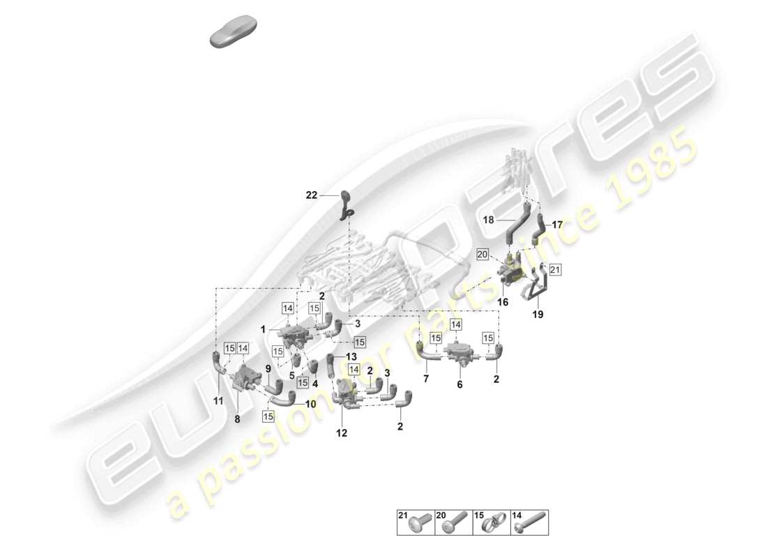 a part diagram from the porsche taycan parts catalogue