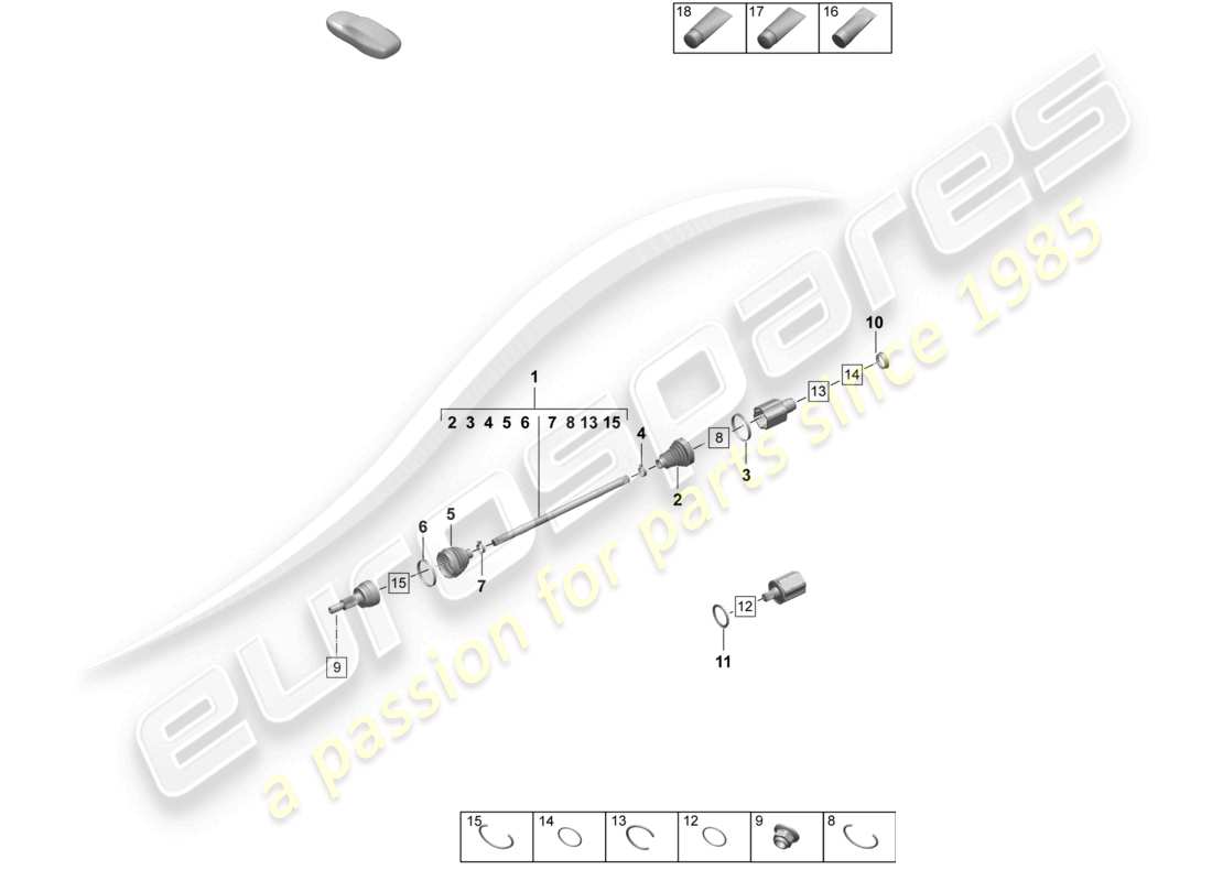 a part diagram from the porsche taycan parts catalogue