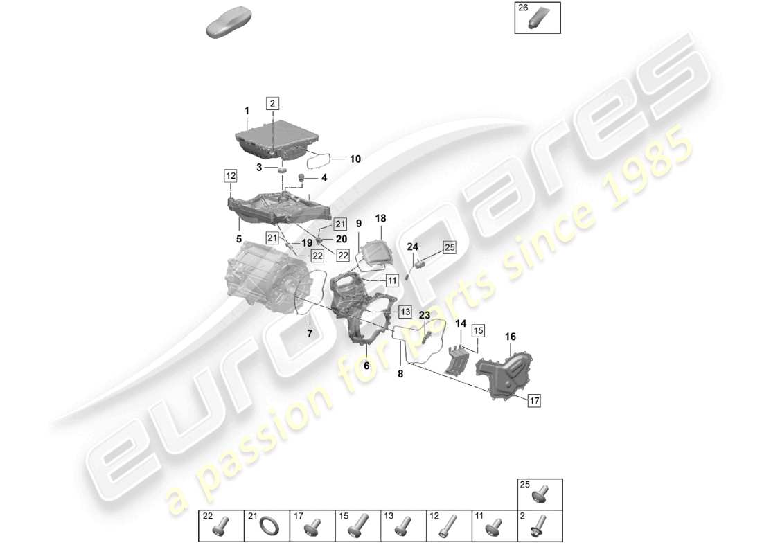 VIEW PARTS DIAGRAMS FROM THE PORSCHE TAYCAN PARTS CATALOGUE a part diagram from the porsche taycan parts catalogue