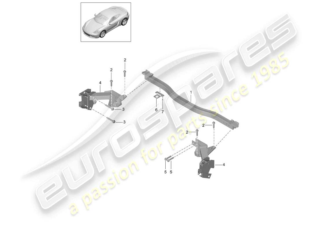 VIEW PARTS DIAGRAMS FROM THE PORSCHE CAYMAN PARTS CATALOGUE a part diagram from the porsche cayman parts catalogue