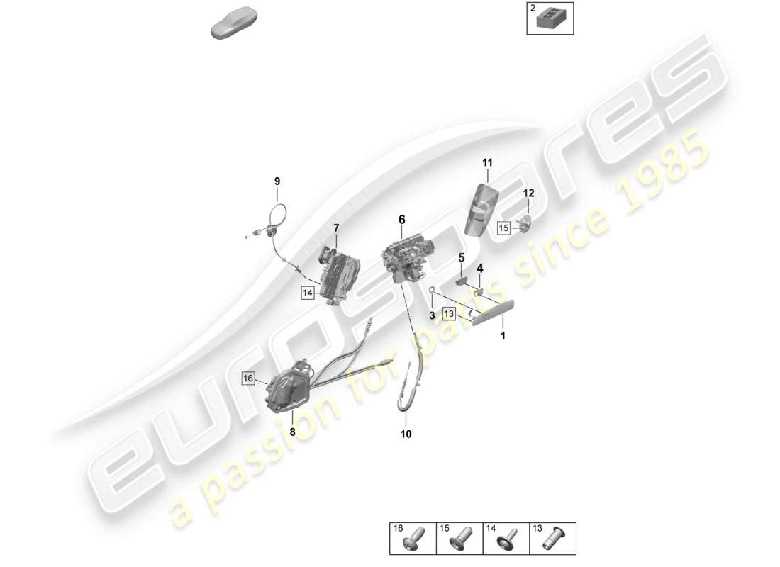a part diagram from the porsche taycan parts catalogue