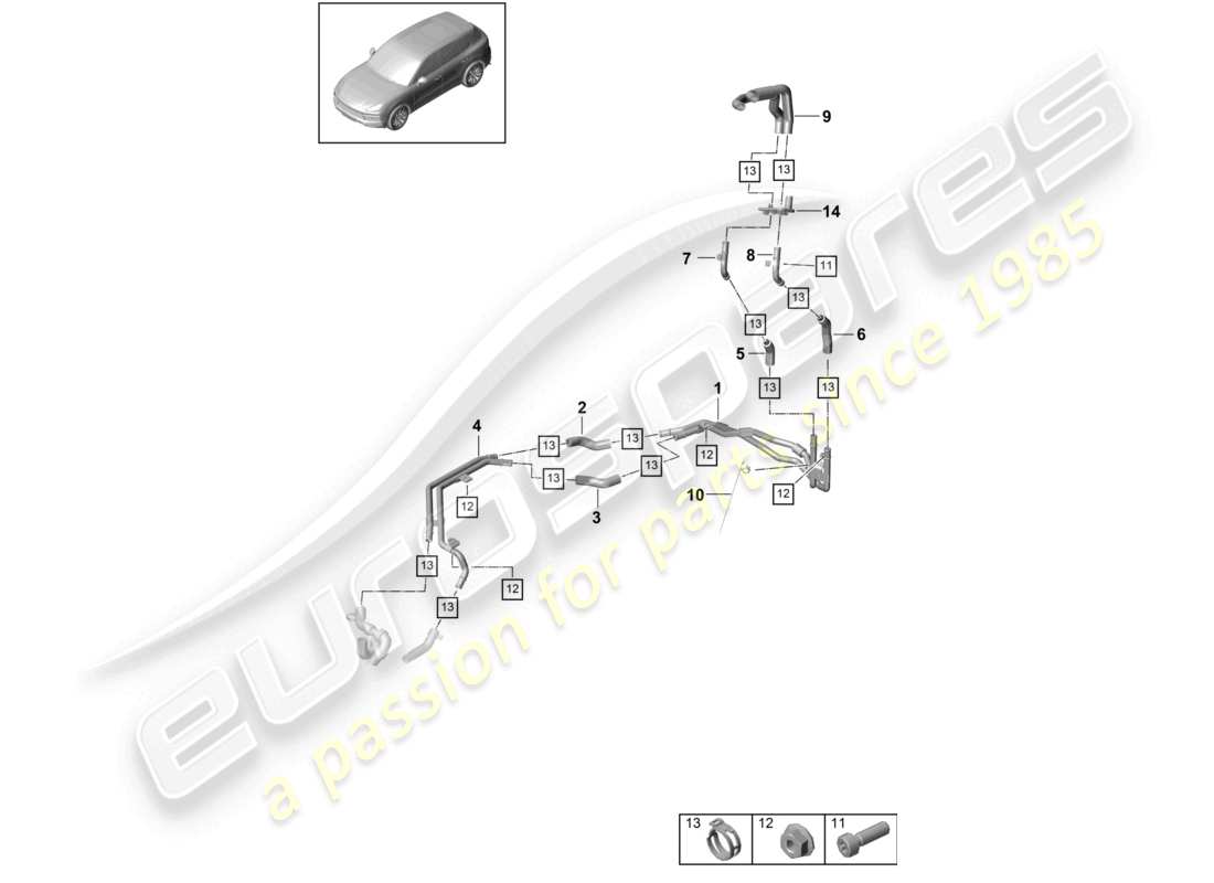 a part diagram from the porsche 2024 (cayenne e3 9ya/9yb) parts catalogue