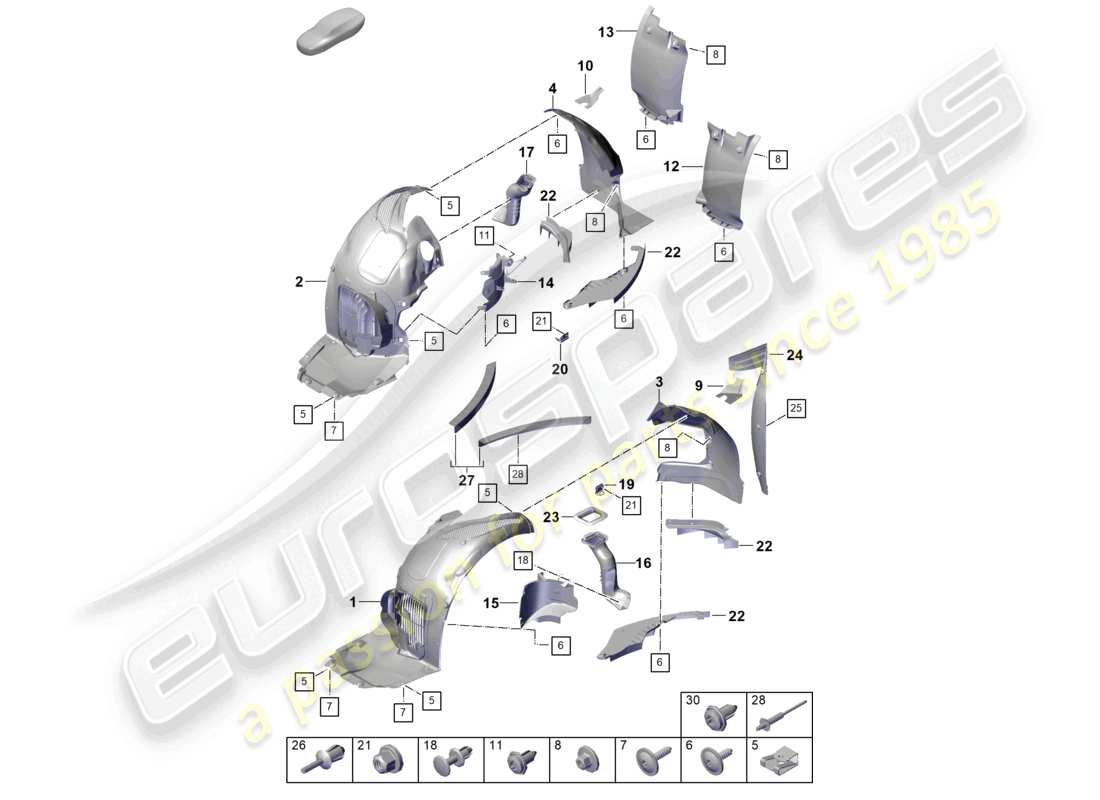 a part diagram from the porsche 2025 (718 boxster spyder) parts catalogue