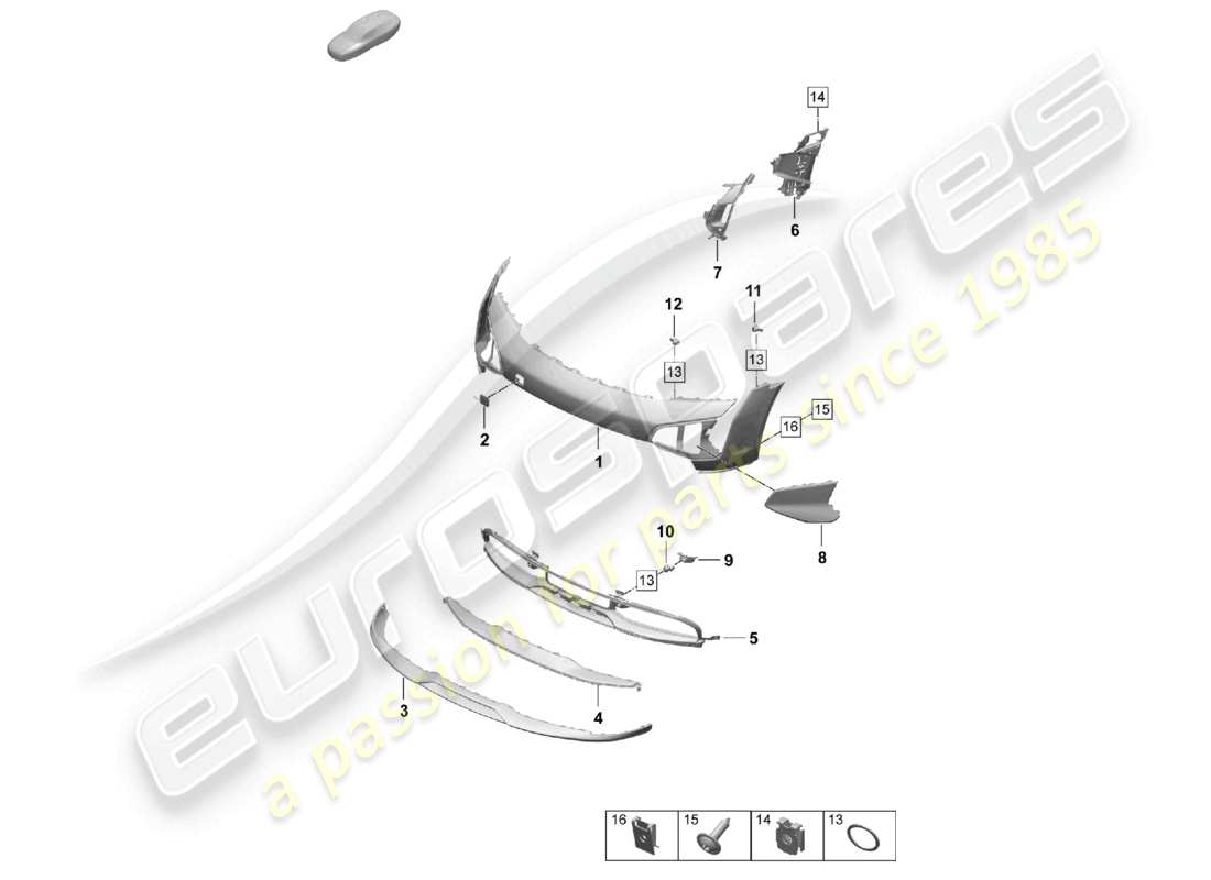 a part diagram from the porsche taycan parts catalogue