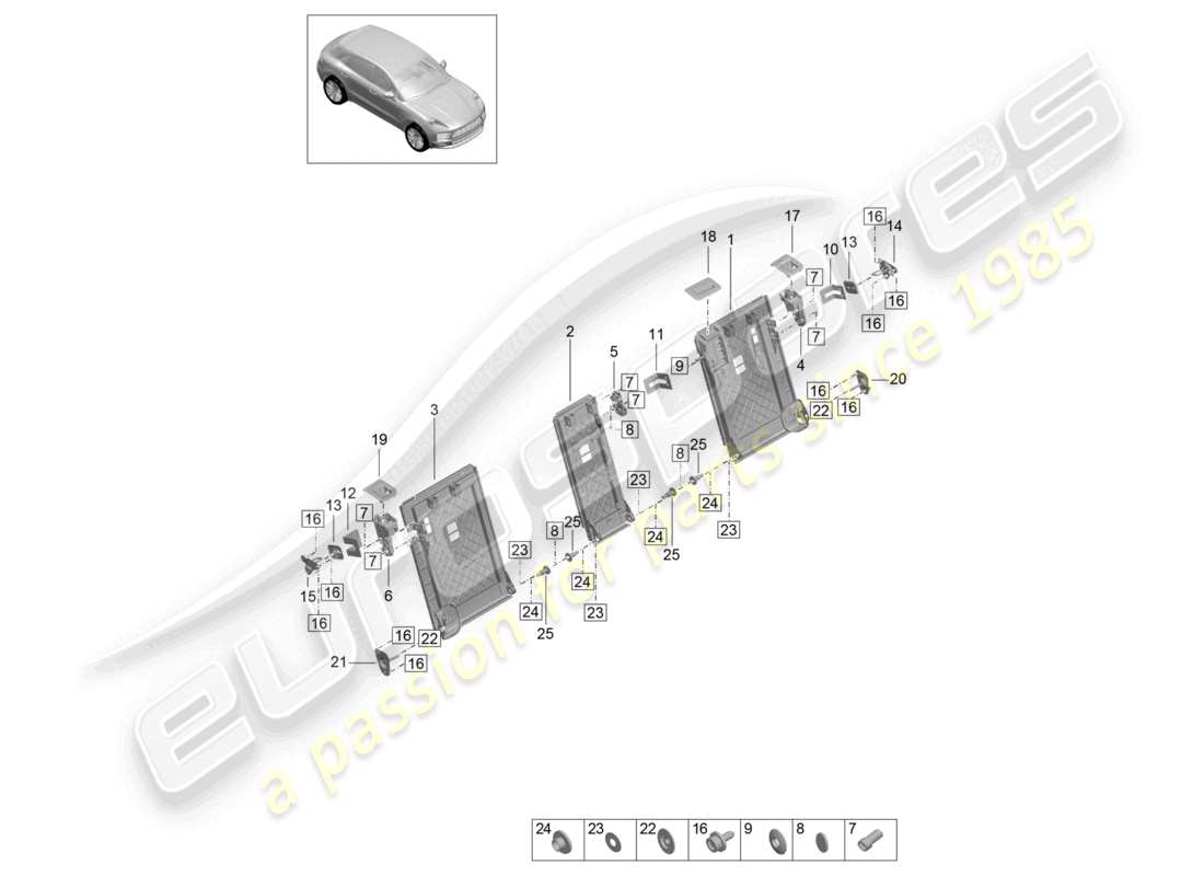 a part diagram from the porsche 2023 (macan) parts catalogue