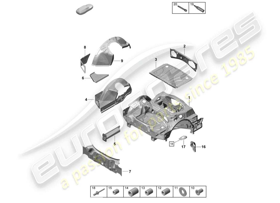 VIEW PARTS DIAGRAMS FROM THE PORSCHE CAYMAN PARTS CATALOGUE a part diagram from the porsche cayman parts catalogue