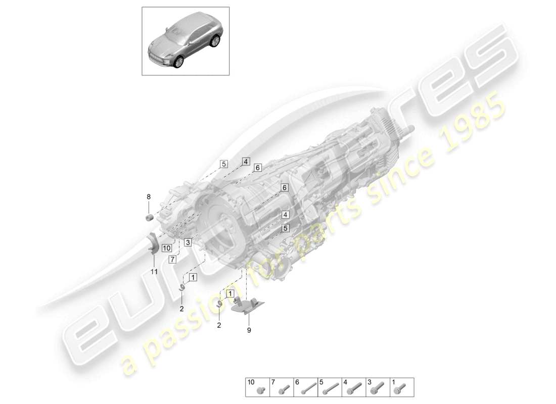 a part diagram from the porsche 2023 (macan) parts catalogue