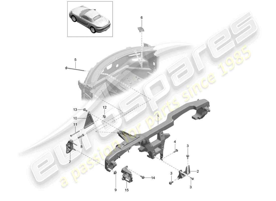 a part diagram from the porsche 2021 (718 boxster) parts catalogue
