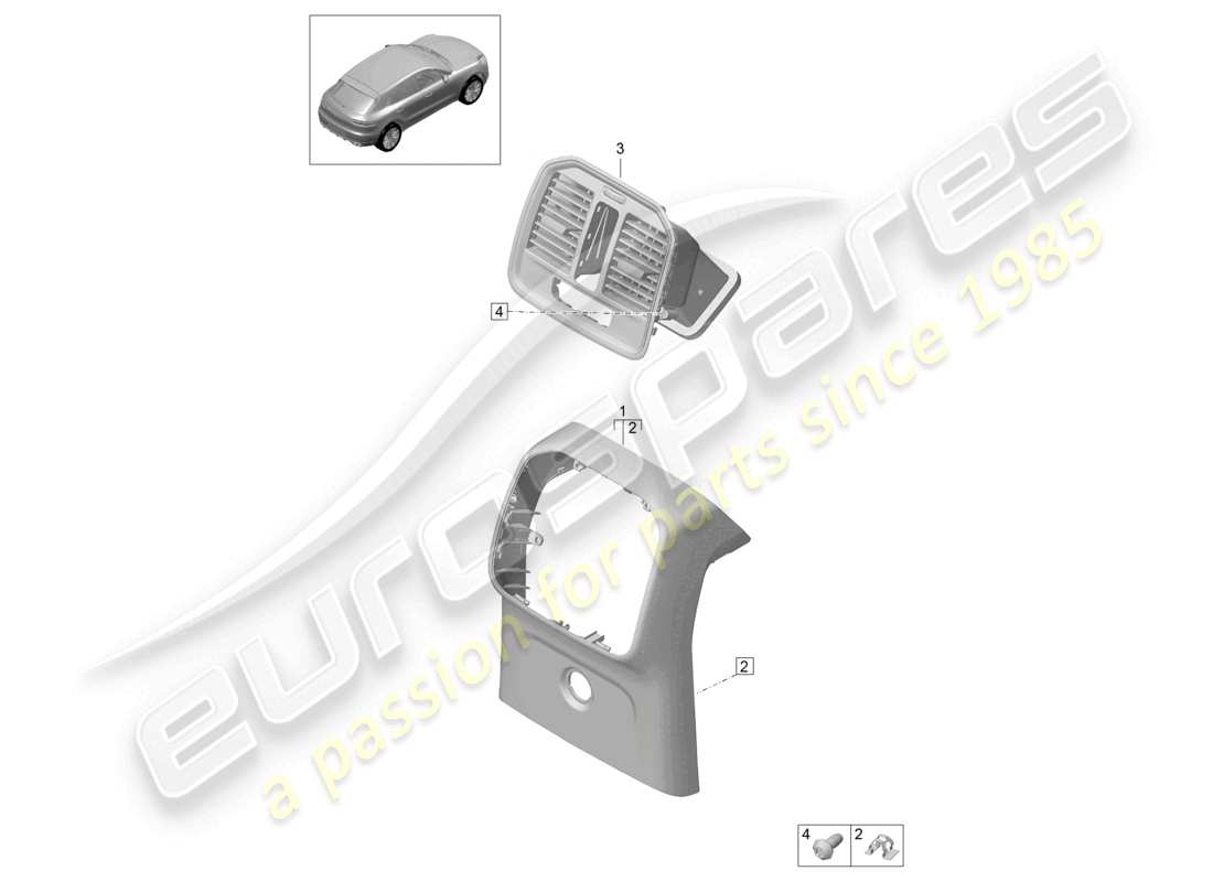 a part diagram from the porsche 2021 (macan) parts catalogue