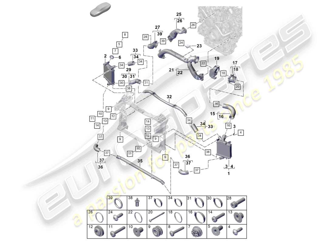 VIEW PARTS DIAGRAMS FROM THE PORSCHE CAYENNE PARTS CATALOGUE a part diagram from the porsche cayenne parts catalogue
