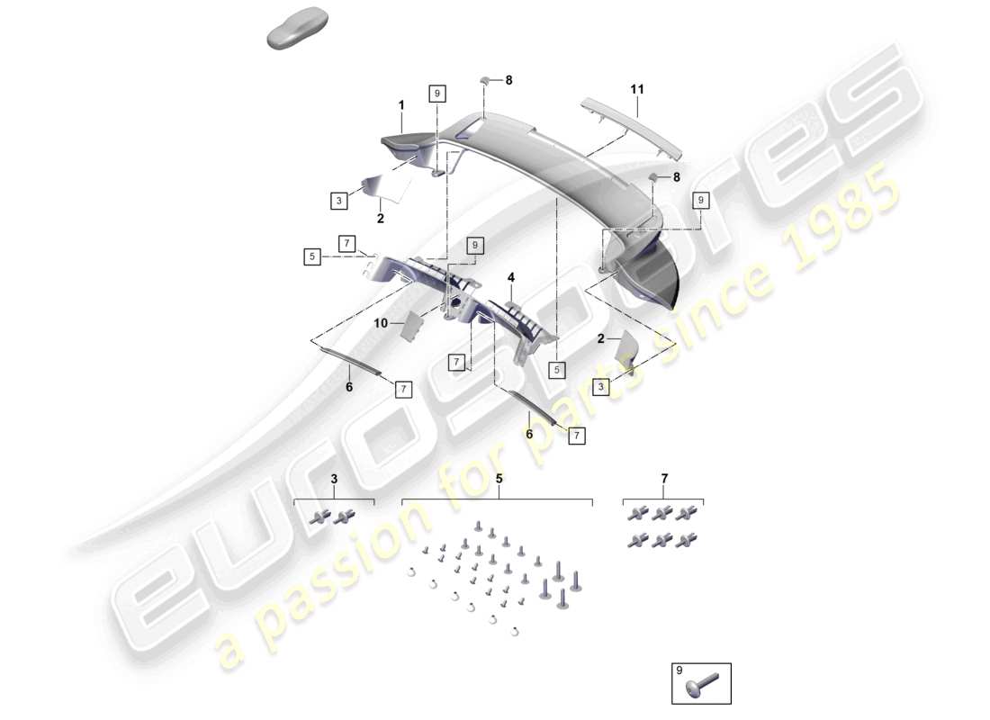 a part diagram from the porsche 992 parts catalogue