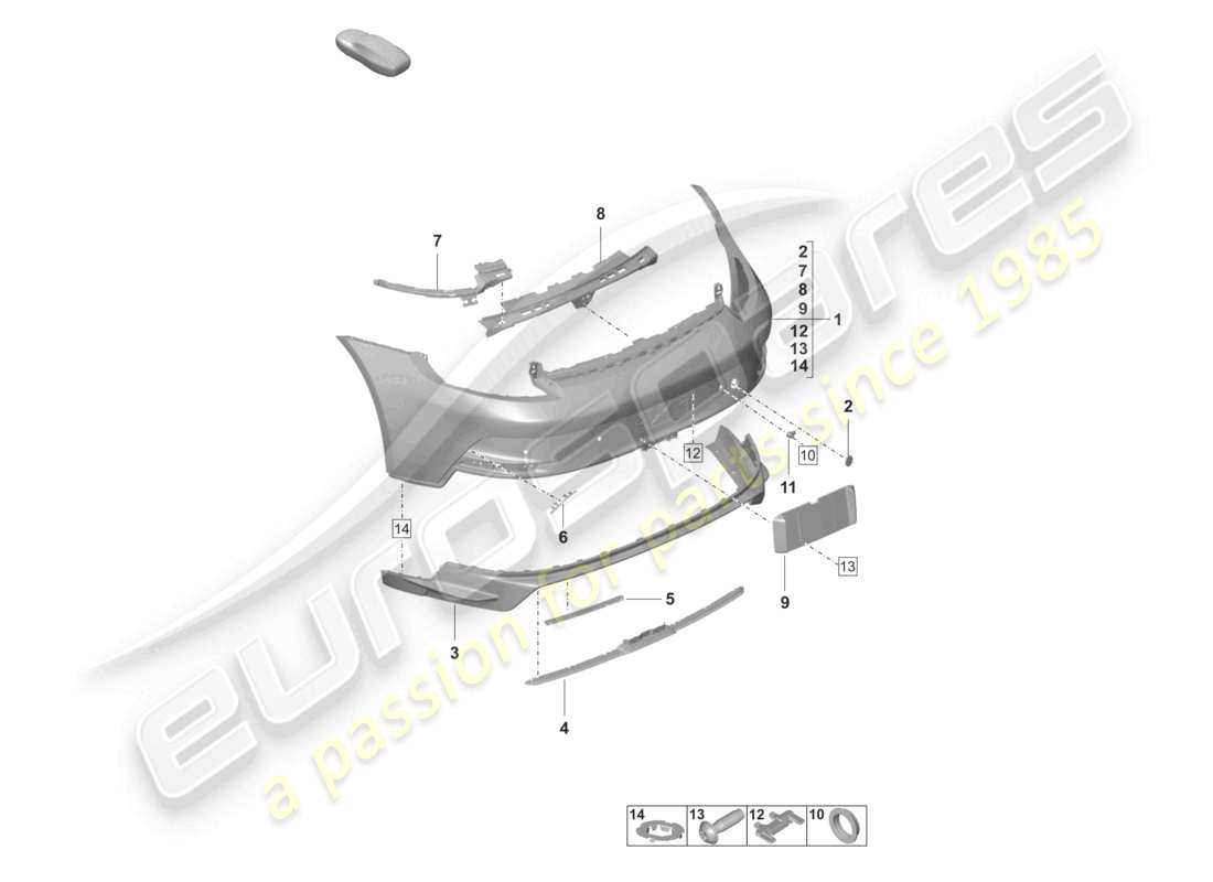 a part diagram from the porsche 2023 (992-1 gt3/rs/st) parts catalogue