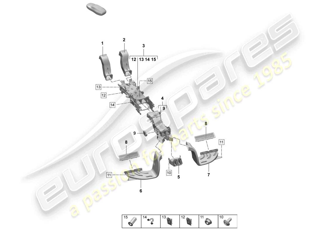VIEW PARTS DIAGRAMS FROM THE PORSCHE TAYCAN PARTS CATALOGUE a part diagram from the porsche taycan parts catalogue