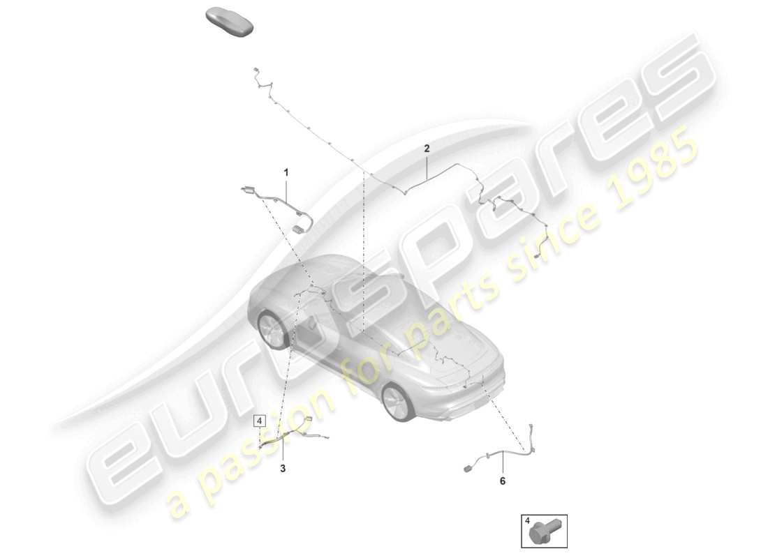 a part diagram from the porsche taycan parts catalogue