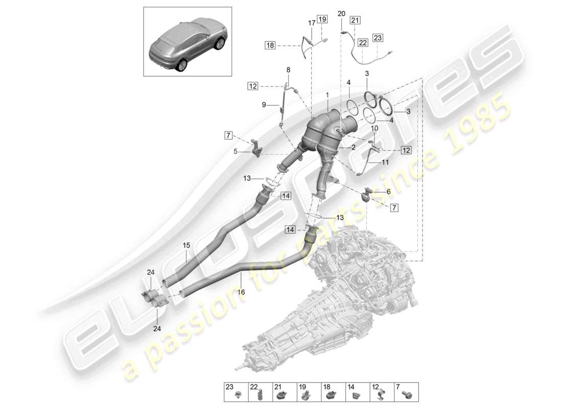 VIEW PARTS DIAGRAMS FROM THE PORSCHE MACAN PARTS CATALOGUE a part diagram from the porsche macan parts catalogue