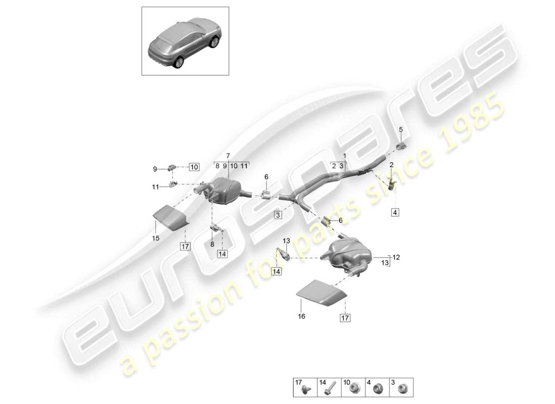 a part diagram from the porsche 2022 (macan) parts catalogue