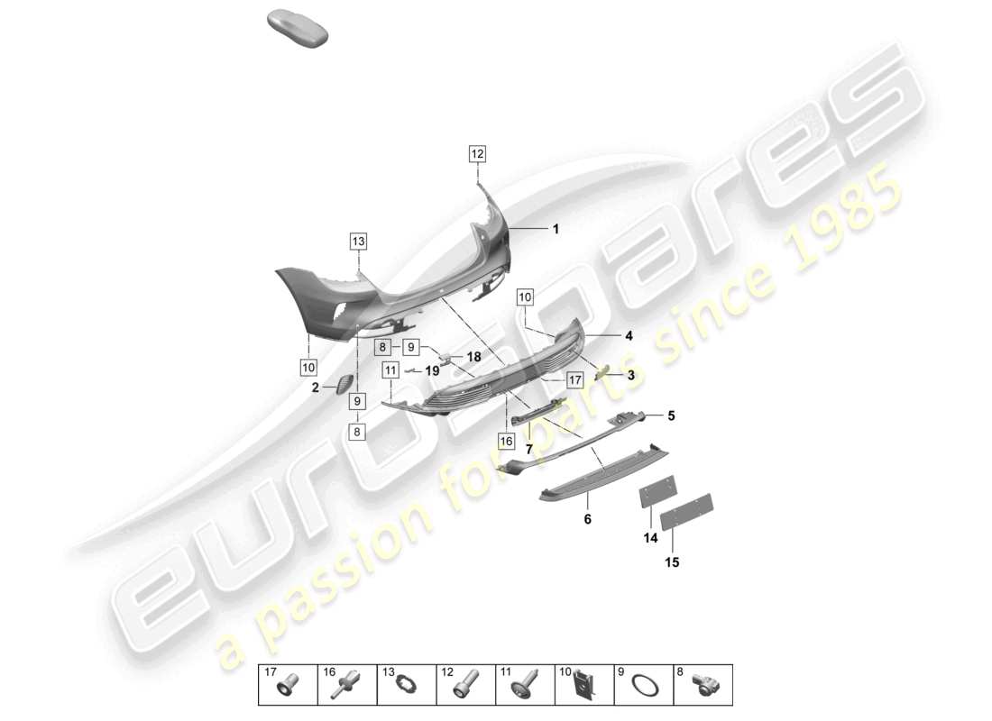 a part diagram from the porsche taycan parts catalogue