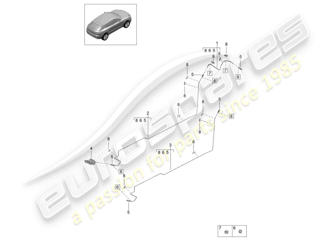 VIEW PARTS DIAGRAMS FROM THE PORSCHE MACAN PARTS CATALOGUE a part diagram from the porsche macan parts catalogue