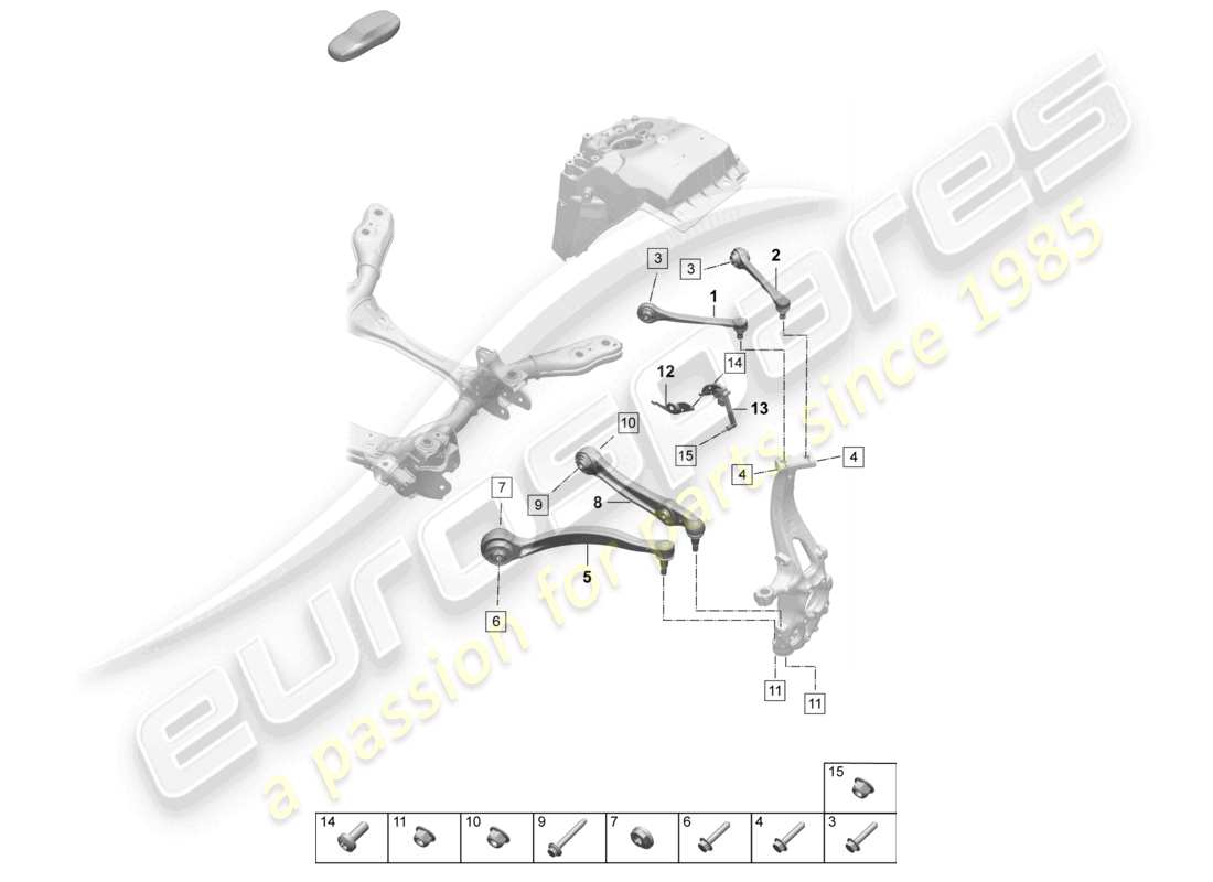 porsche 2025 (macan-e) wishbone guide level sensor part diagram