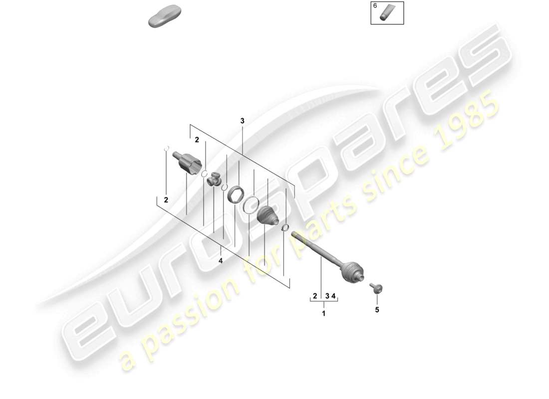 porsche 2025 (macan-e) drive shaft gkn front axle parts diagram