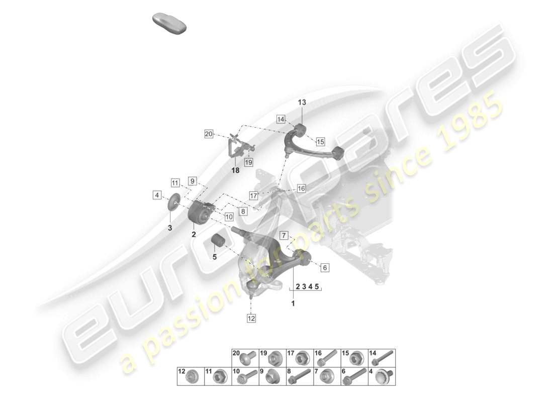 porsche 2026 (taycan 9j1-2) wishbone part diagram