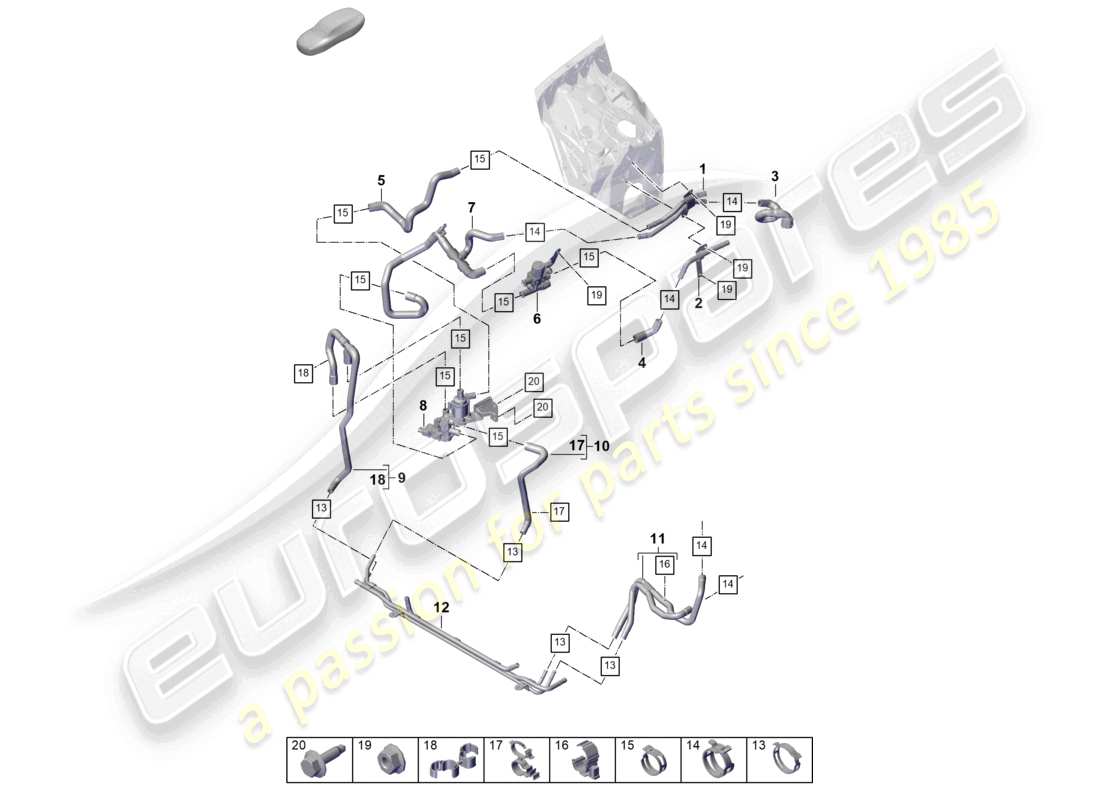 porsche 2025 (cayenne e3 pa) heater front high-temperature circuit for vehicles with hybrid drive part diagram