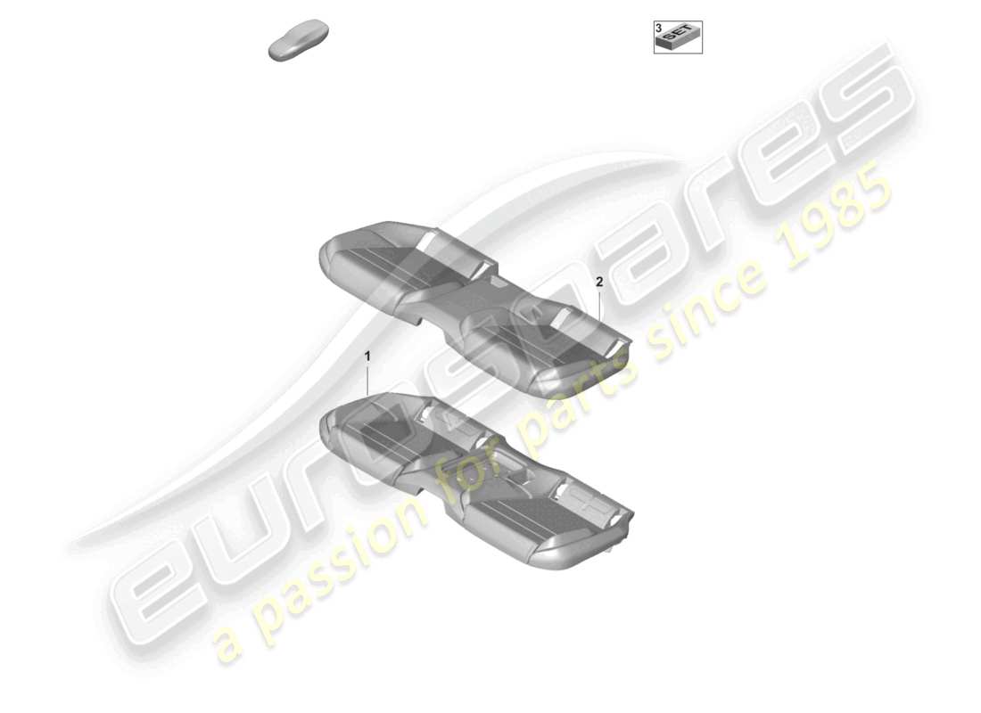 porsche 2020 (taycan 9j1-1) foam part seat cover bench seat (3-seater) comfort seat for models with seat venti- lation part diagram