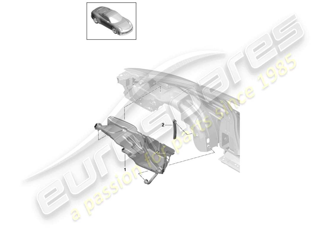 porsche 2021 (991-2 r/gt3/rs) water collecting tray water drainage hose part diagram